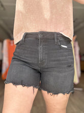 Load image into Gallery viewer, Vervet Black Distressed Denim Shorts