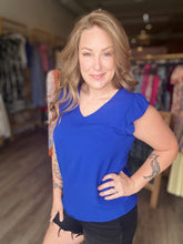 Load image into Gallery viewer, Royal Blue Ruffle Sleeve Top