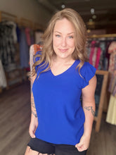 Load image into Gallery viewer, Royal Blue Ruffle Sleeve Top