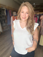 Load image into Gallery viewer, Ivory Ruffle Sleeve Top