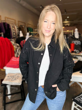 Load image into Gallery viewer, Studded Black Twill Jacket