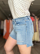 Load image into Gallery viewer, Vervet Medium Wash Distressed Denim Shorts
