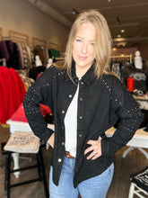 Load image into Gallery viewer, Studded Black Twill Jacket