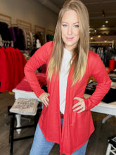 Load image into Gallery viewer, Red Open Knit Cardigan