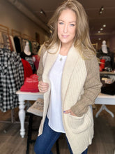 Load image into Gallery viewer, Grey Color Block Heavy Cardigan