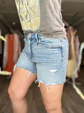Load image into Gallery viewer, Vervet Light Wash Distressed Denim Shorts