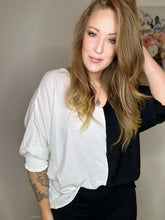 Load image into Gallery viewer, White Color Block Blouse