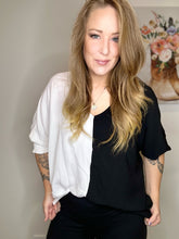 Load image into Gallery viewer, White Color Block Blouse