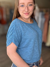 Load image into Gallery viewer, Teal Blue Boat Neck Top