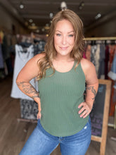 Load image into Gallery viewer, Green Ribbed Lounge Tank