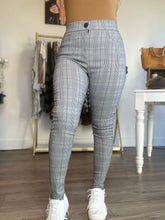 Load image into Gallery viewer, Grey High Waist Plaid Pants
