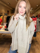 Load image into Gallery viewer, Olive Thermal Drawstring Neck Top