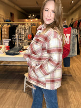 Load image into Gallery viewer, Terra Cotta Plaid Sherpa Lined Jacket