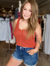 Load image into Gallery viewer, Rust Open Knit Tank Top