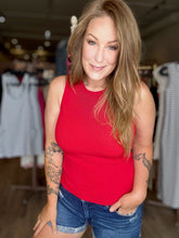 Load image into Gallery viewer, Red Ribbed Knit Tank Top