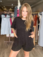 Load image into Gallery viewer, Black Washed Comfy Romper