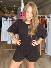 Load image into Gallery viewer, Black Washed Comfy Romper