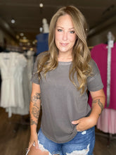 Load image into Gallery viewer, Charcoal Round Neck Short Sleeve