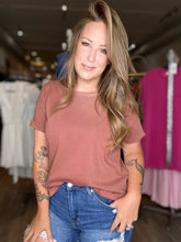 Load image into Gallery viewer, Terracotta Round Neck Short Sleeve