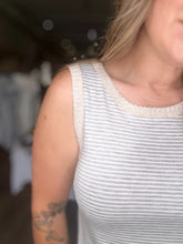Load image into Gallery viewer, Grey Color Block Multi Stripe Tank