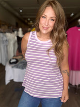 Load image into Gallery viewer, Lavender Color Block Multi Stripe Tank