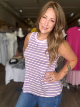 Load image into Gallery viewer, Lavender Color Block Multi Stripe Tank