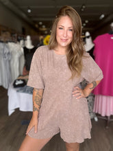 Load image into Gallery viewer, Mocha Oversized Pocket Romper