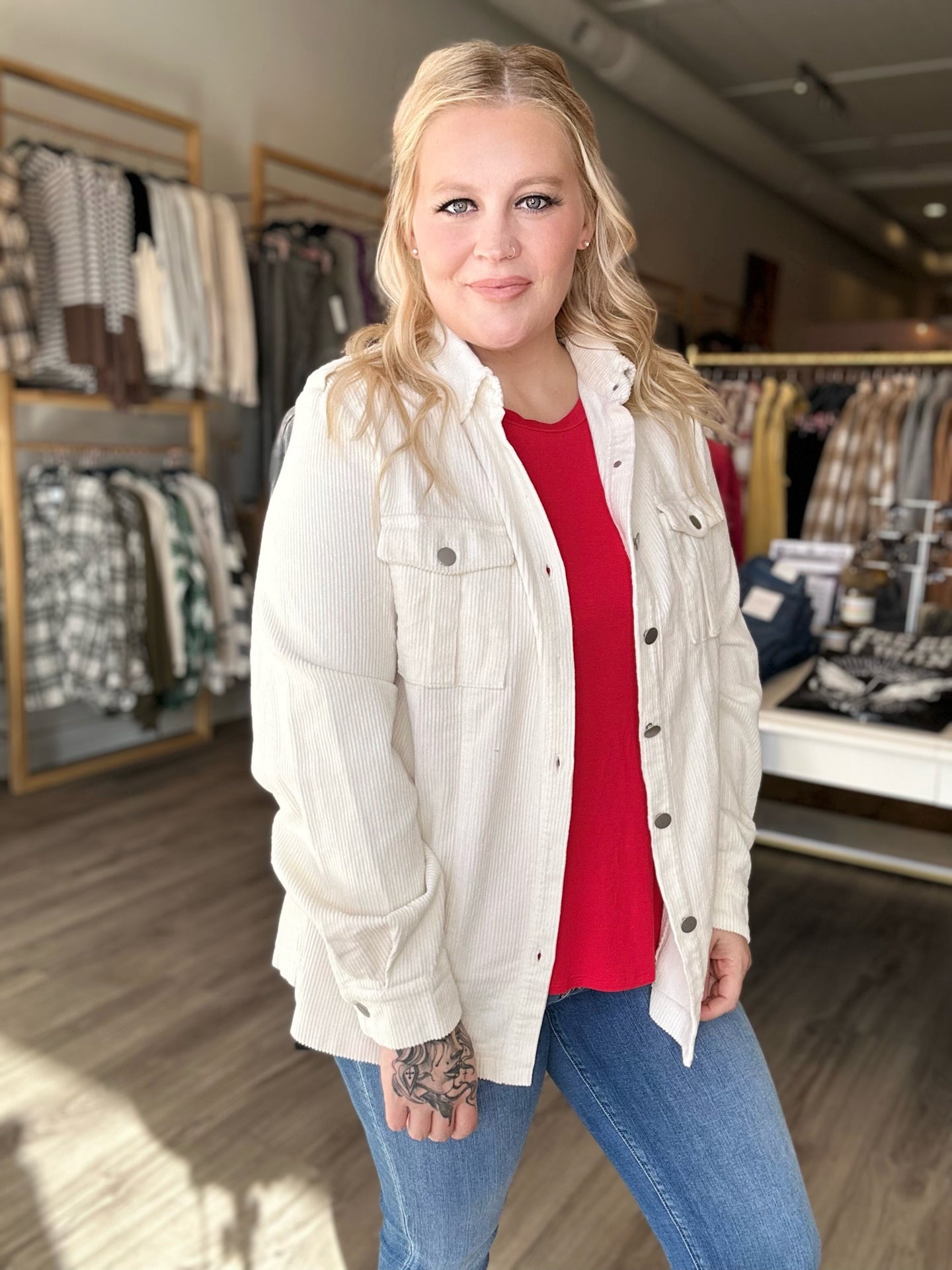 Ivory Corduroy Button Down