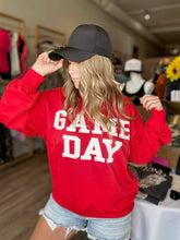 Load image into Gallery viewer, Red Varsity Game Day Sweatshirt