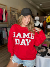 Load image into Gallery viewer, Red Varsity Game Day Sweatshirt