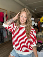 Load image into Gallery viewer, Red Striped Knit Top