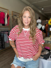 Load image into Gallery viewer, Red Striped Knit Top
