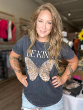 Load image into Gallery viewer, Charcoal BE KIND Butterfly Tee