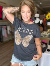 Load image into Gallery viewer, Charcoal BE KIND Butterfly Tee