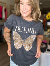 Load image into Gallery viewer, Charcoal BE KIND Butterfly Tee