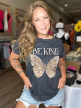 Load image into Gallery viewer, Charcoal BE KIND Butterfly Tee