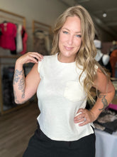 Load image into Gallery viewer, Cream Sleeveless Cotton Top