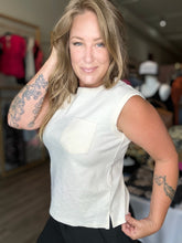 Load image into Gallery viewer, Cream Sleeveless Cotton Top