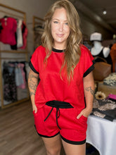 Load image into Gallery viewer, Red Scuba Contrast Trim Set