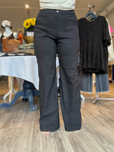 Load image into Gallery viewer, Black Twill Stretch Pants