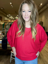 Load image into Gallery viewer, Ruby Ribbed Batwing Top