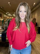 Load image into Gallery viewer, Ruby Ribbed Batwing Top