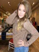 Load image into Gallery viewer, Camel Henley Long Sleeve