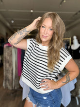 Load image into Gallery viewer, Black Striped Sleeveless Top