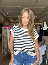 Load image into Gallery viewer, Black Striped Sleeveless Top