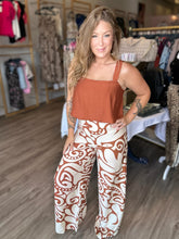 Load image into Gallery viewer, Bronze Printed Sleeveless Jumpsuit