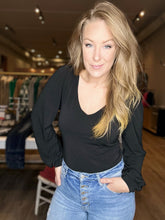 Load image into Gallery viewer, Black Long Sleeve BodySuit