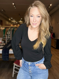 Black Long Sleeve BodySuit