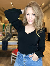 Load image into Gallery viewer, Black Long Sleeve BodySuit