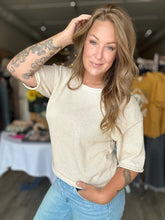 Load image into Gallery viewer, Oatmeal Boxy Short Sleeve Top